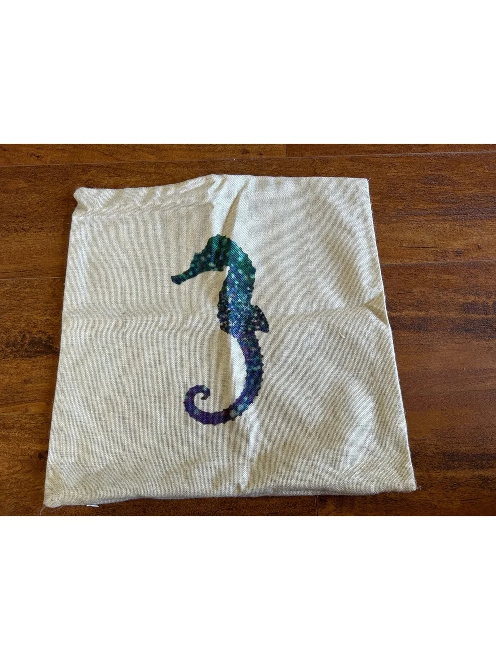 Set of 3 Decorative Seahorse Print Cushion Covers